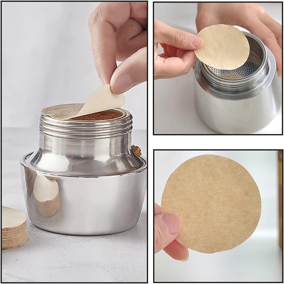 400Pcs Unbleached Brown Round Paper Coffee Filter I599225