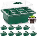10 Packs Seed Starter Tray with Humidity Dome (120 Cells Total) B871226