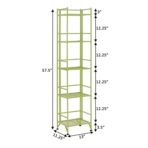 5-Tier Folding Metal Shelving Cobalt Blue J567500