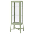 Pale Gray-Green Glass-Door Cabinet Q188132