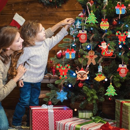 96 Pcs Unfinished Wood Slices Christmas Ornaments V37234