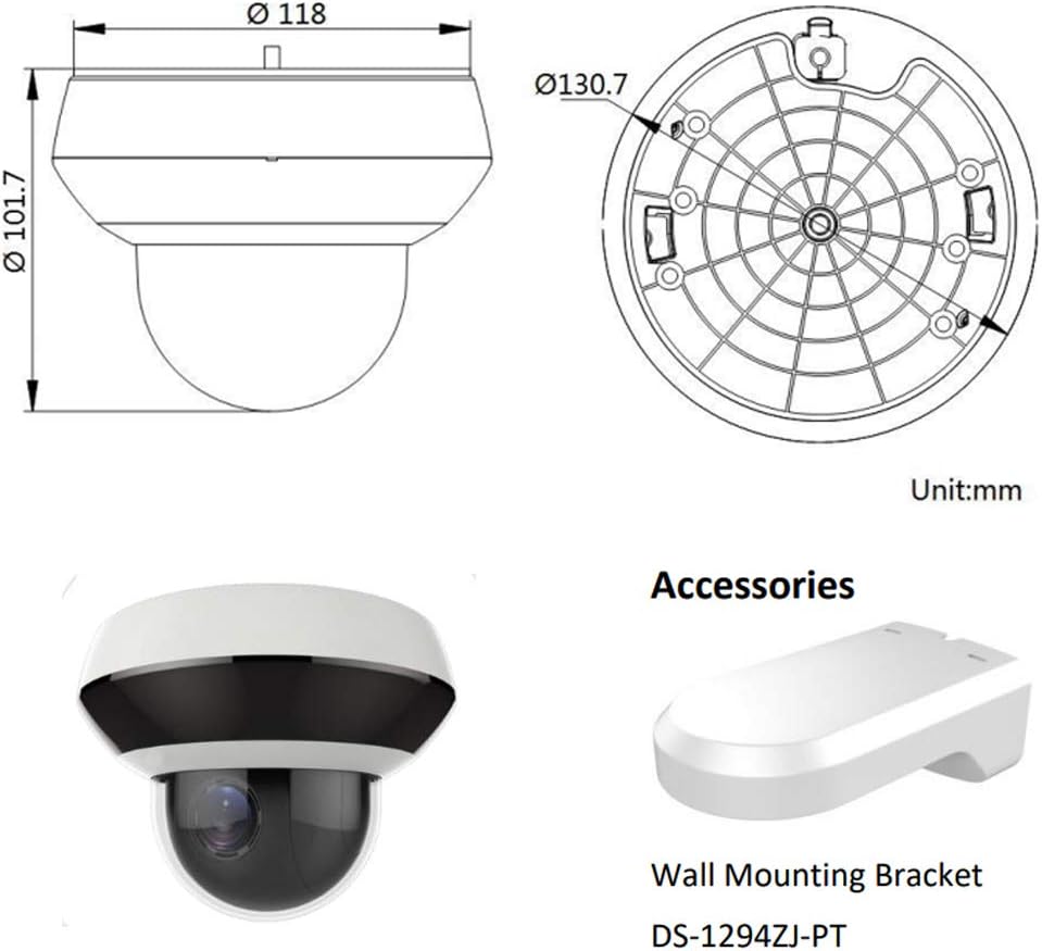 4MP POE Mini PTZ IP Camera with 4X Optical Zoom K619964