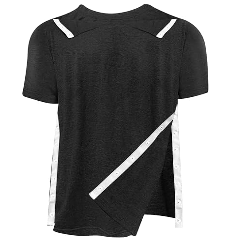 Tear Away Short Sleeve Full Open Side Snap Shirts I824