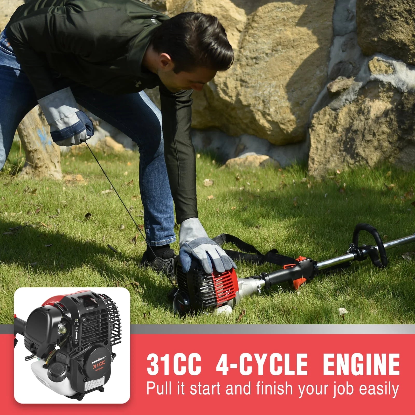 4-Cycle 31cc 15lb Straight Shaft Gas String Trimmer U2162