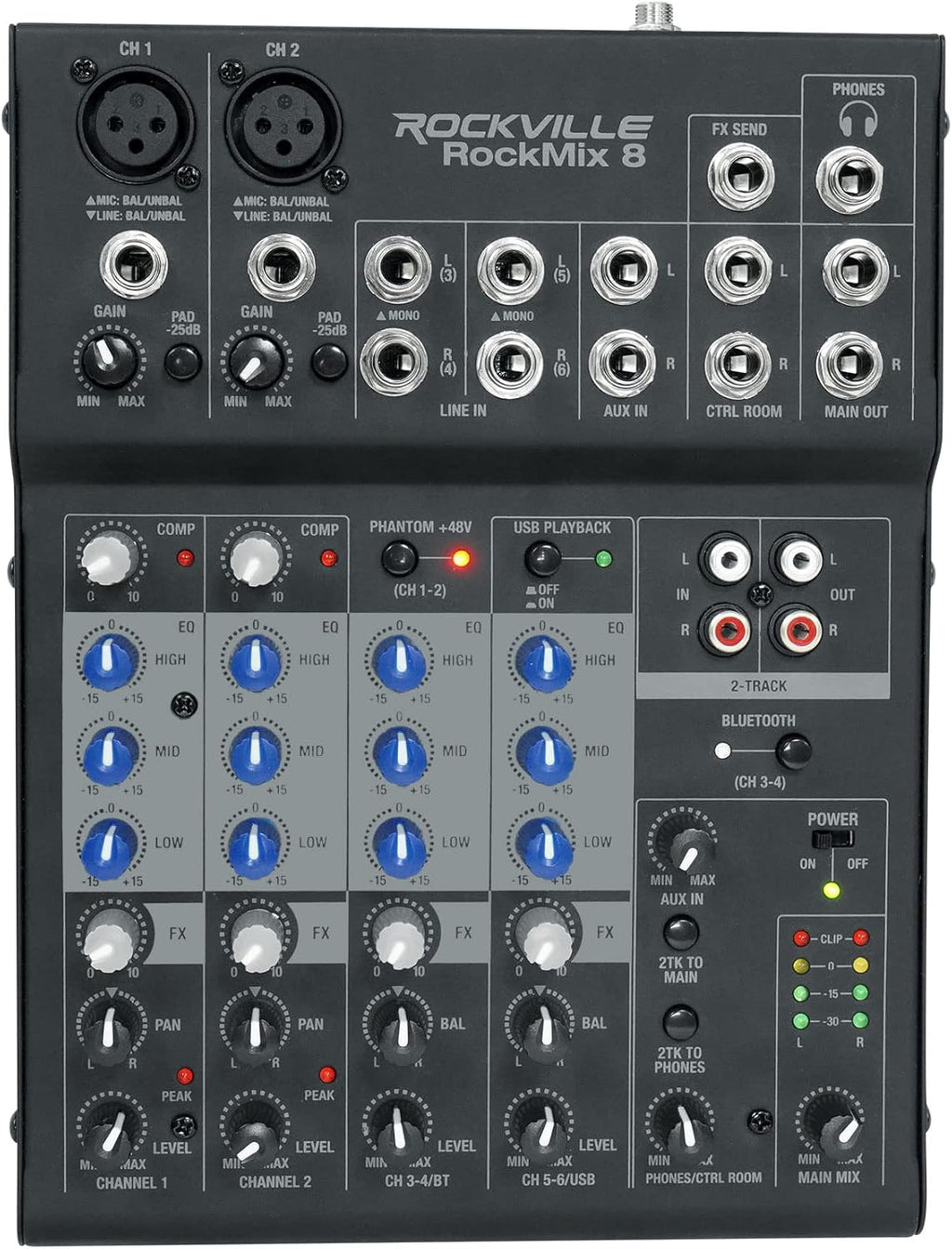 8 Channel Mixer with USB Recording Interface H5342
