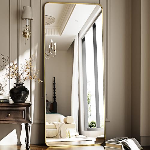 56" x 21" Gold Aluminum Frame Full Length Floor Mirror Z48199
