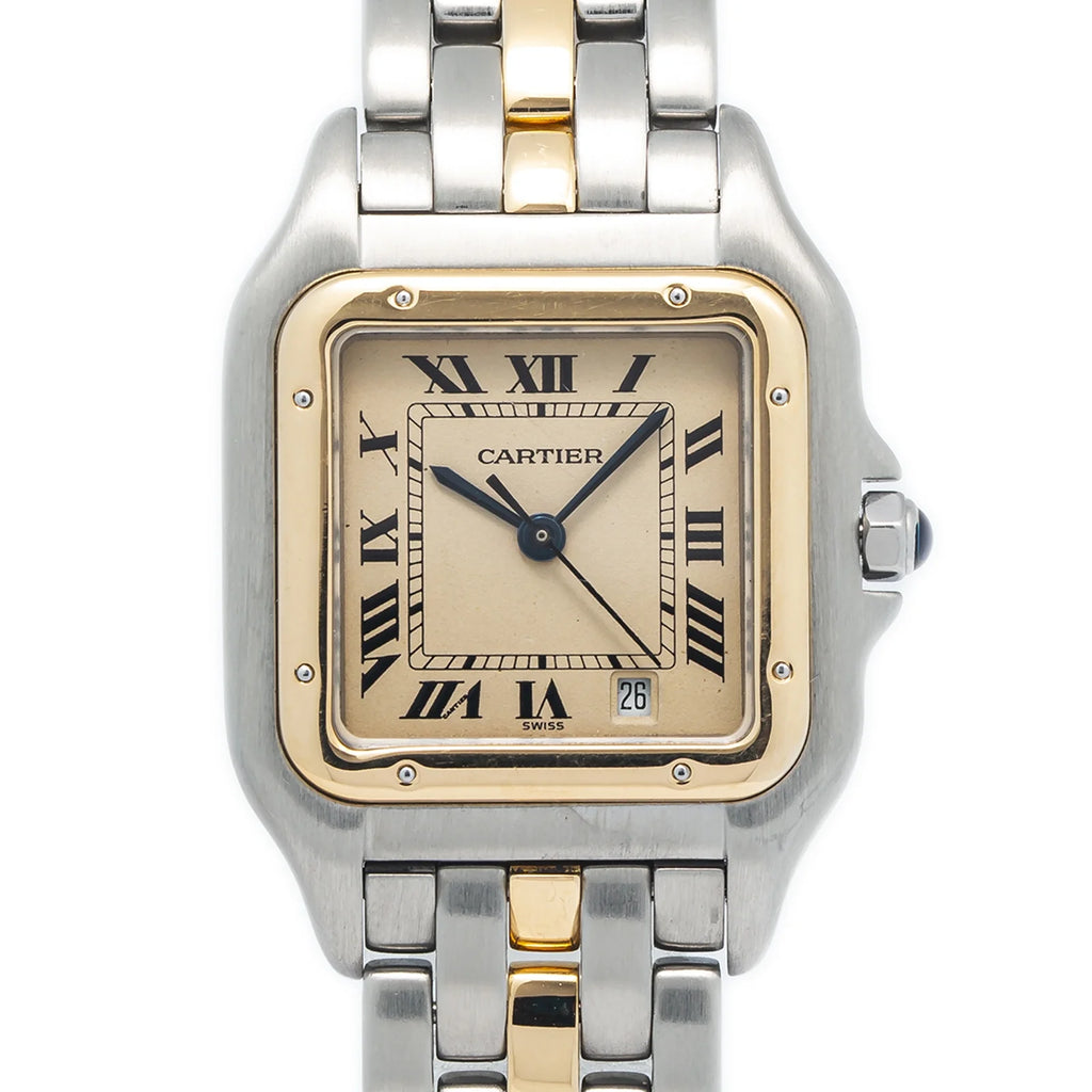 18k Yellow Two Tone Quartz White Dial Watch 27mm S843891