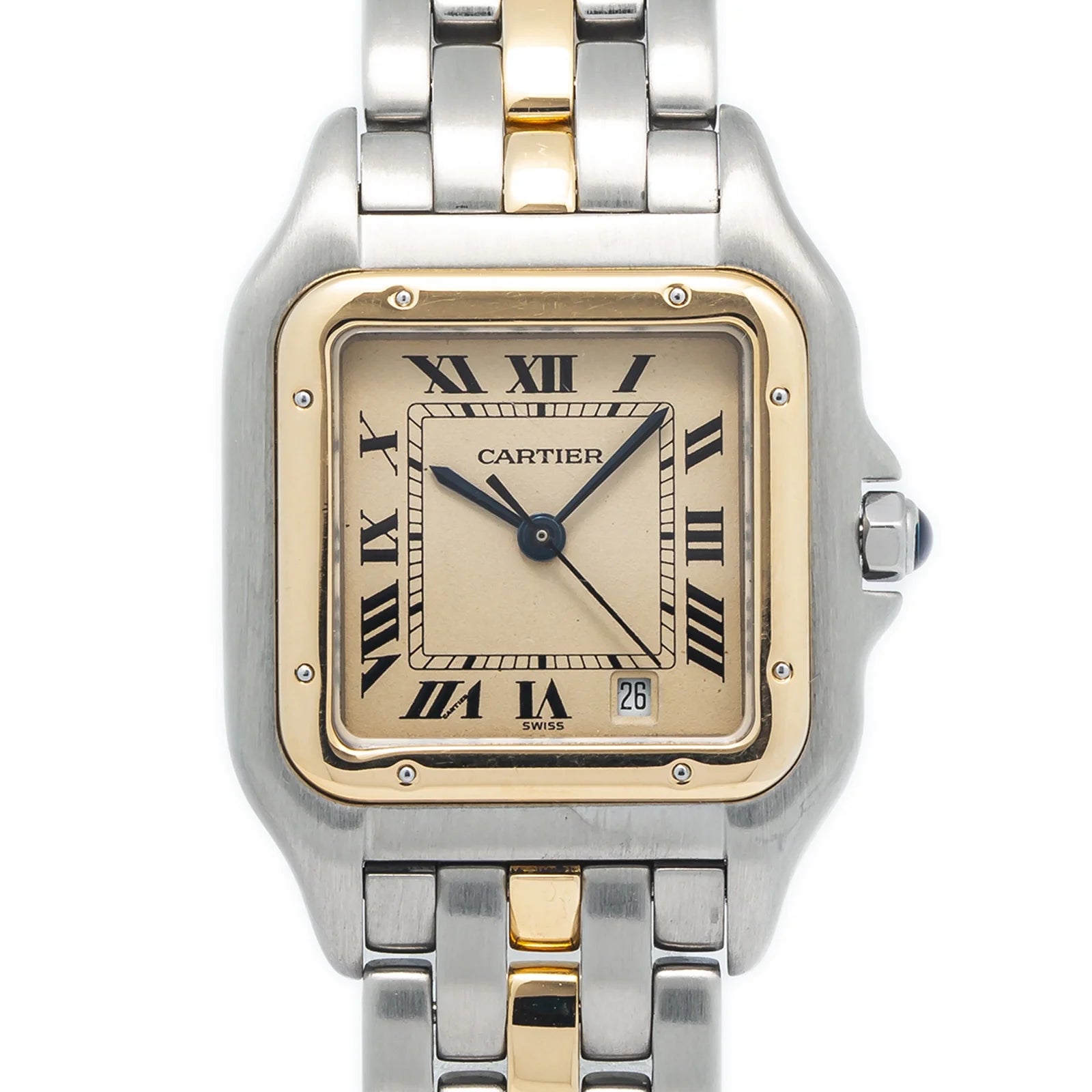 18k Yellow Two Tone Quartz White Dial Watch 27mm S843891