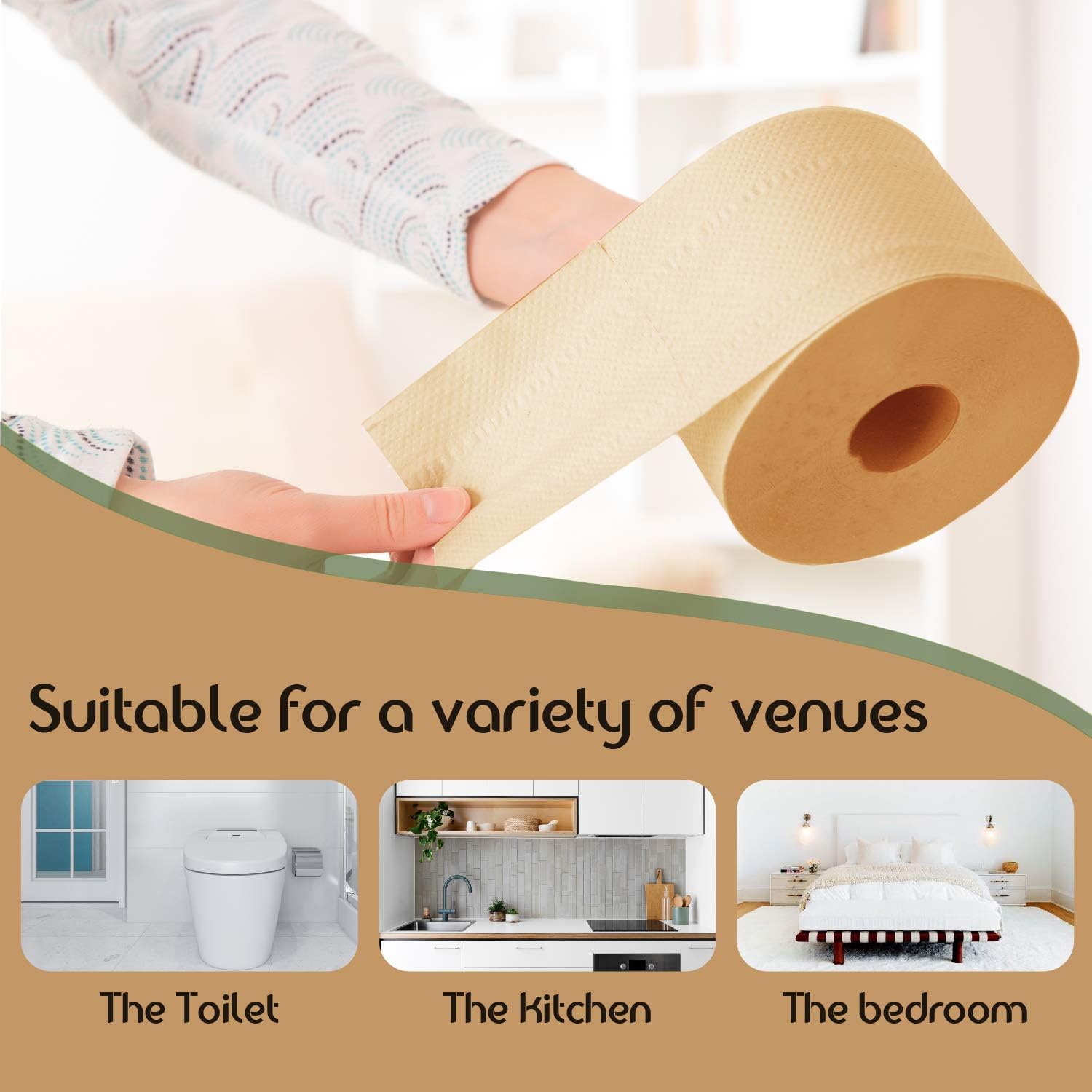 40 Mega Rolls Bamboo Toilet Paper, 10000 Sheet Count W514955