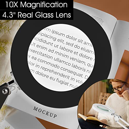 10X Magnifying Desk Lamp with Clamp, White D80099