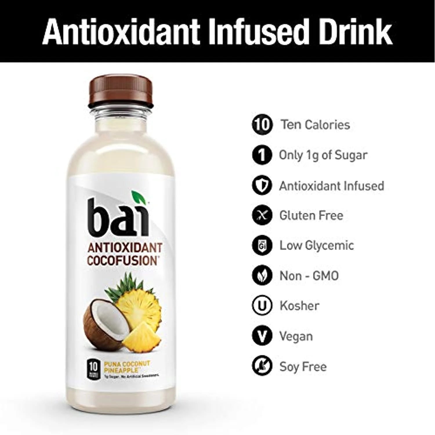 Coconut Flavored Water, 18 Fluid Ounce Bottles, Pack Of 12 M310