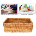 Wicker Basket with Lid Storage Boxes Q69610