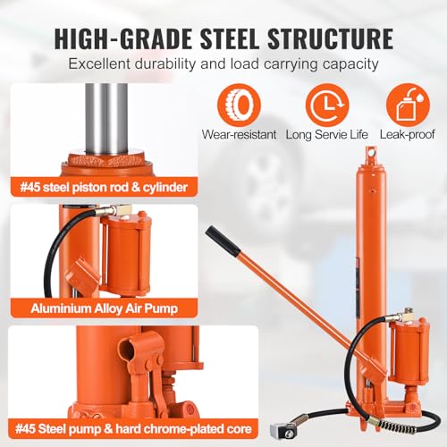 8 Ton Hydraulic Ram Jack with Air Pump and Single Piston Pump Z947