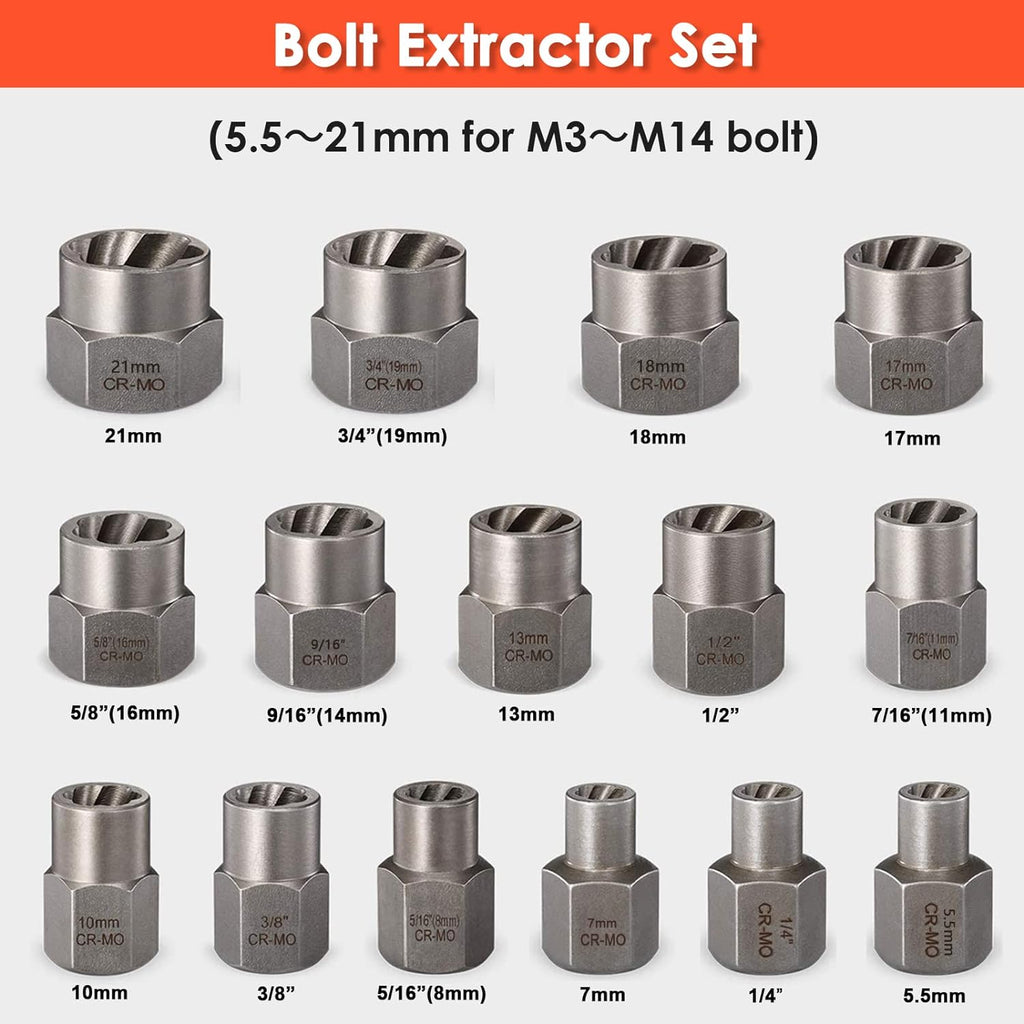 39-Piece HSS Damaged Screw Extractor Set U25272