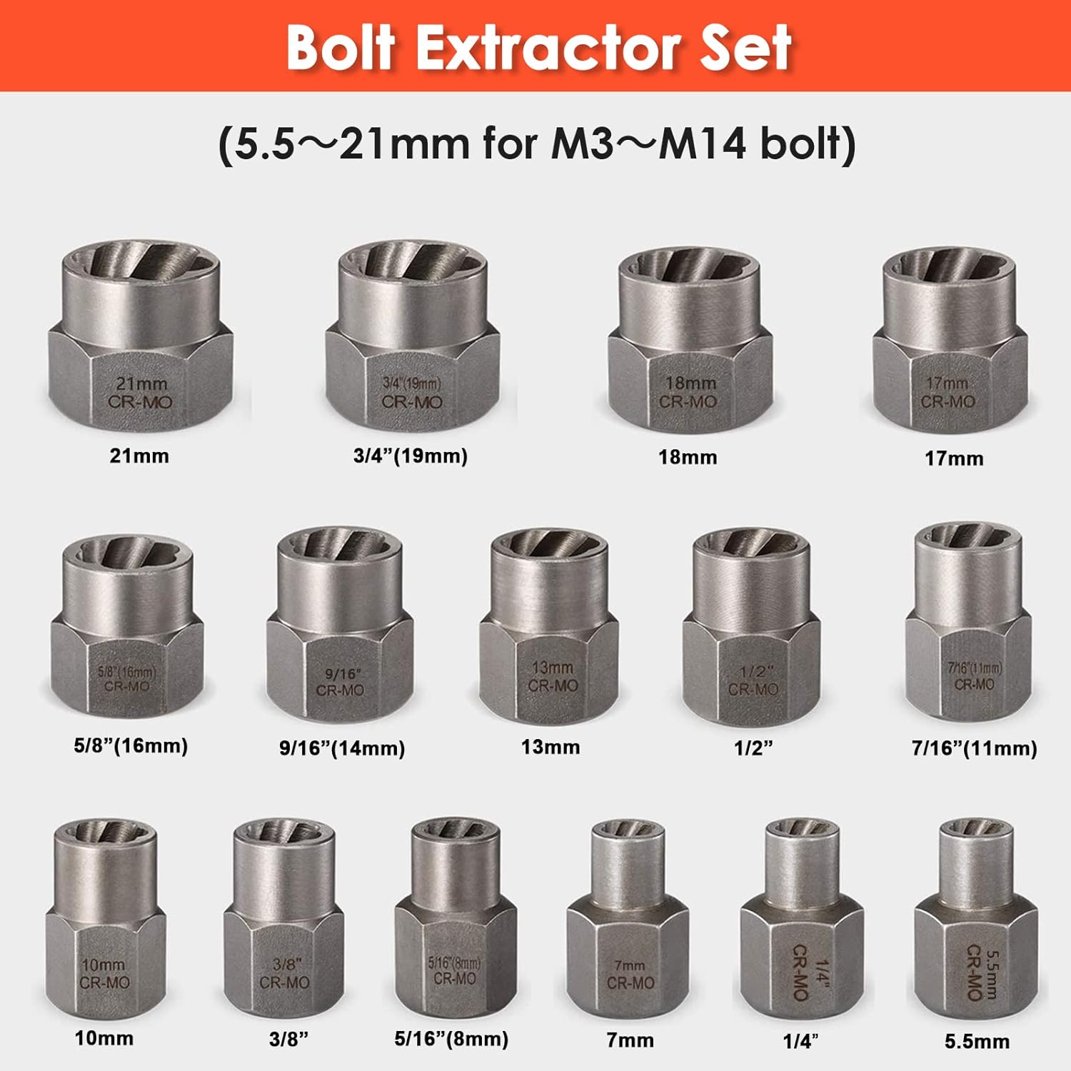 39-Piece HSS Damaged Screw Extractor Set U25272