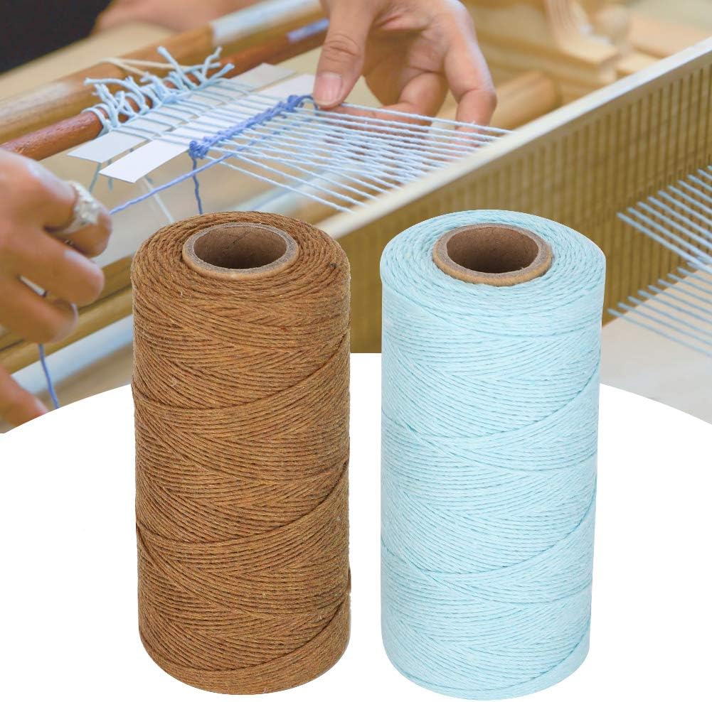 2 Rolls Pure Cotton Yarn 8/4 Warp Thread (Brown+Light Blue) R489