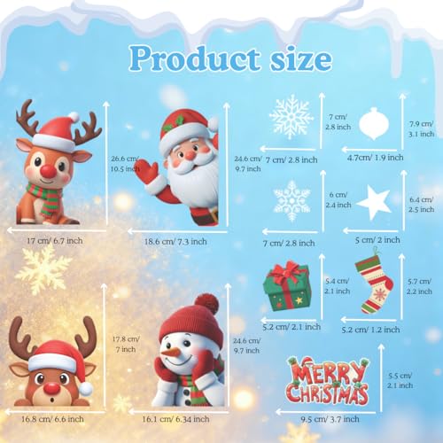 226 PCS White Snowflake Window Clings, 9 Sheets Double-Sided Reusable Decals U650110