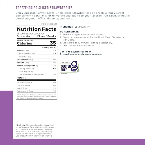 Freeze-Dried Sliced Strawberries 1.41 oz. U3660