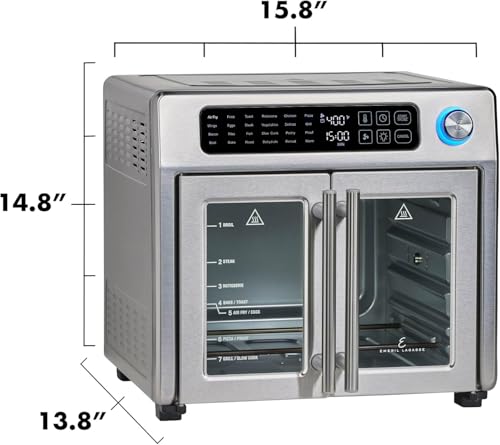 Stainless Steel 26QT Air Fryer Toaster Oven Combo with 7 Accessories F516397