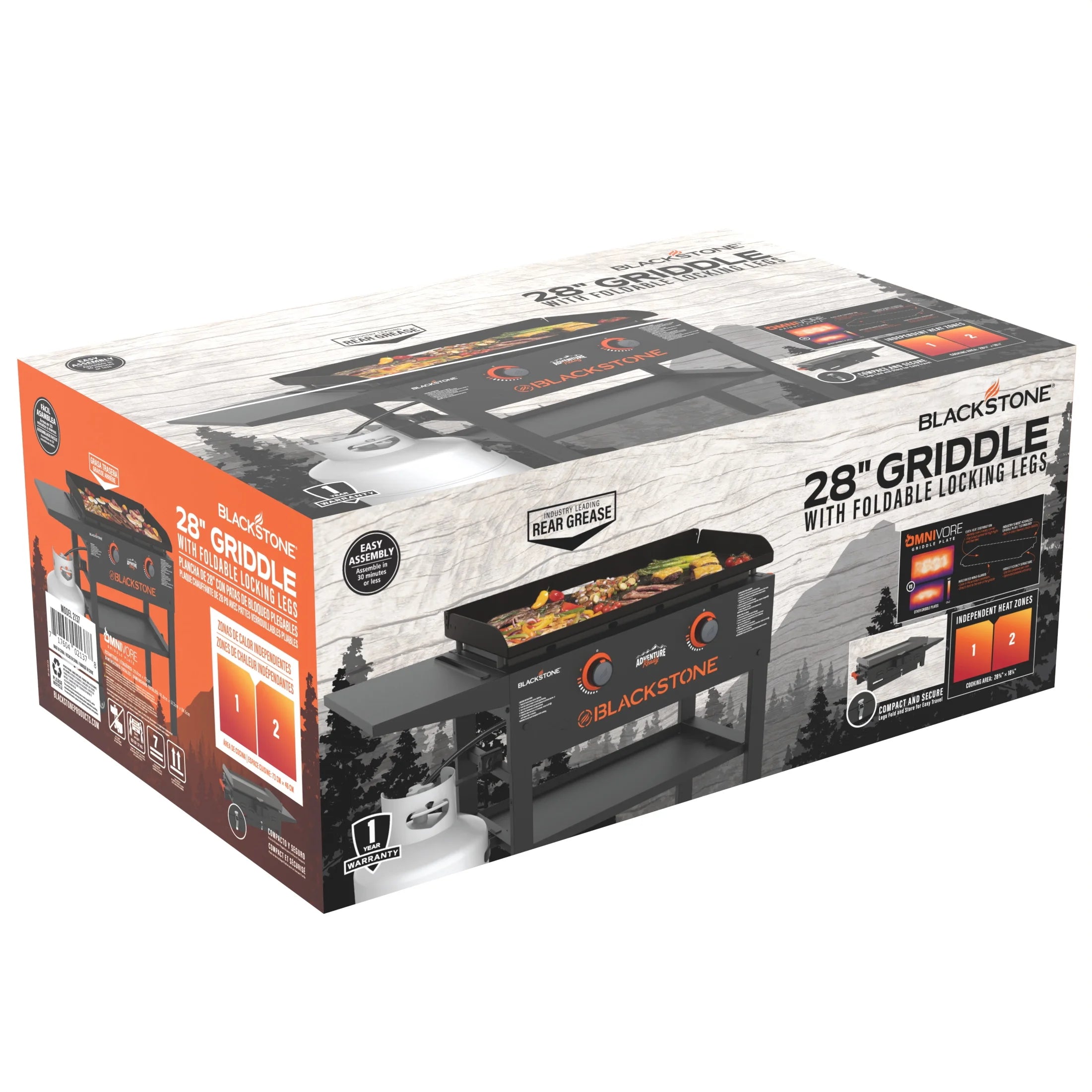 Black 2-Burner 28” Propane Griddle B404