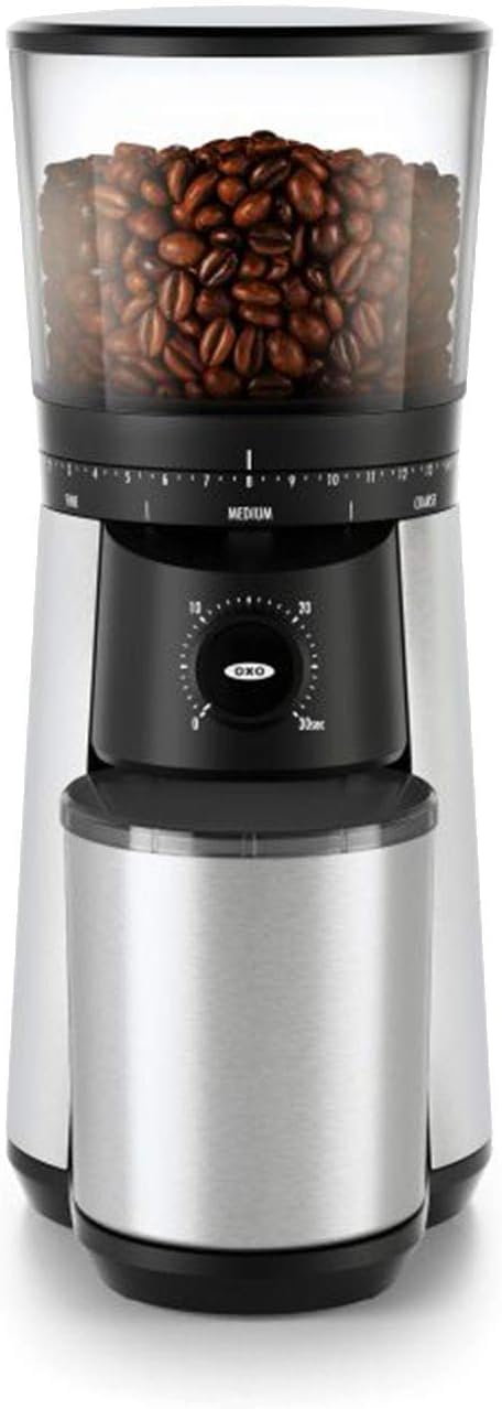 9 Cup Programmable Coffee Maker Bundle Conical Burr Coffee Grinder Stainless Steel/Black U2280