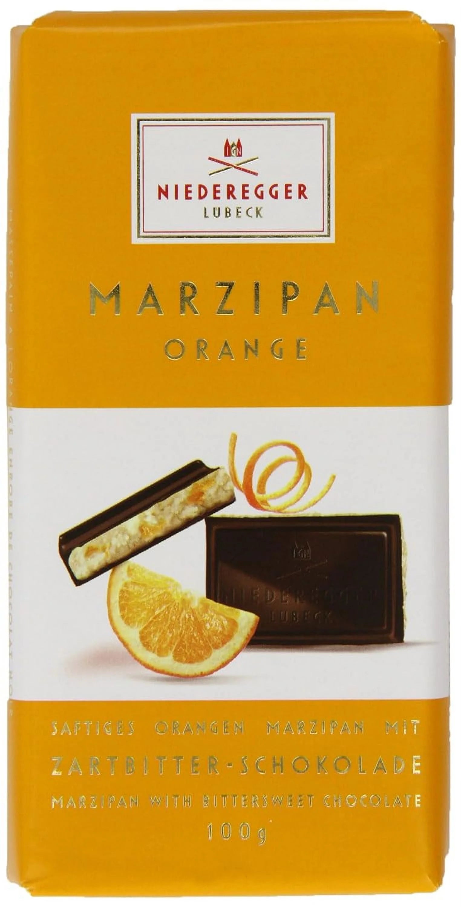 Orange Chocolate Marzipan Bar 100 G (Pack Of 2) H7815