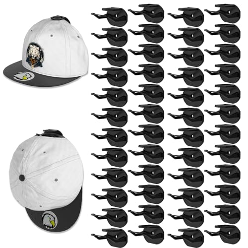 22 Pack Adhesive Black Hat Hooks for Wall Z17578