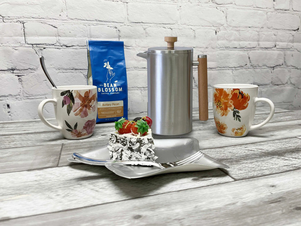 Silver 2 Cup French Press Coffee Maker L999