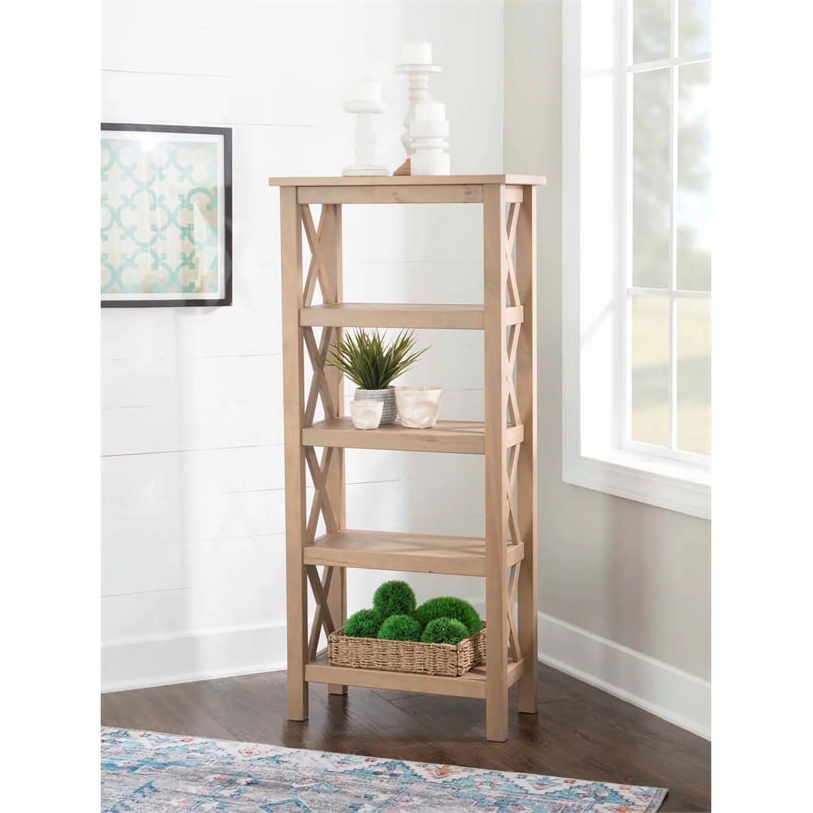 Driftwood Brown Pine Wood Bookcase R670