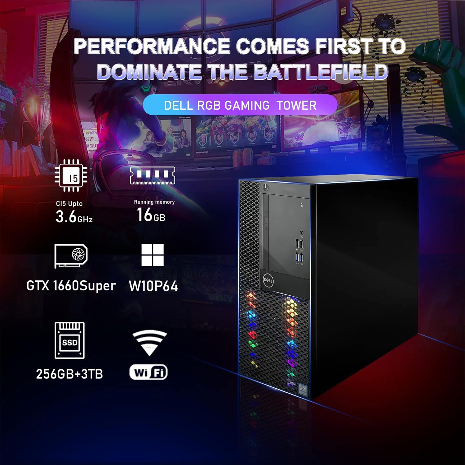 RGB Gaming PC Desktop Computer Y56842