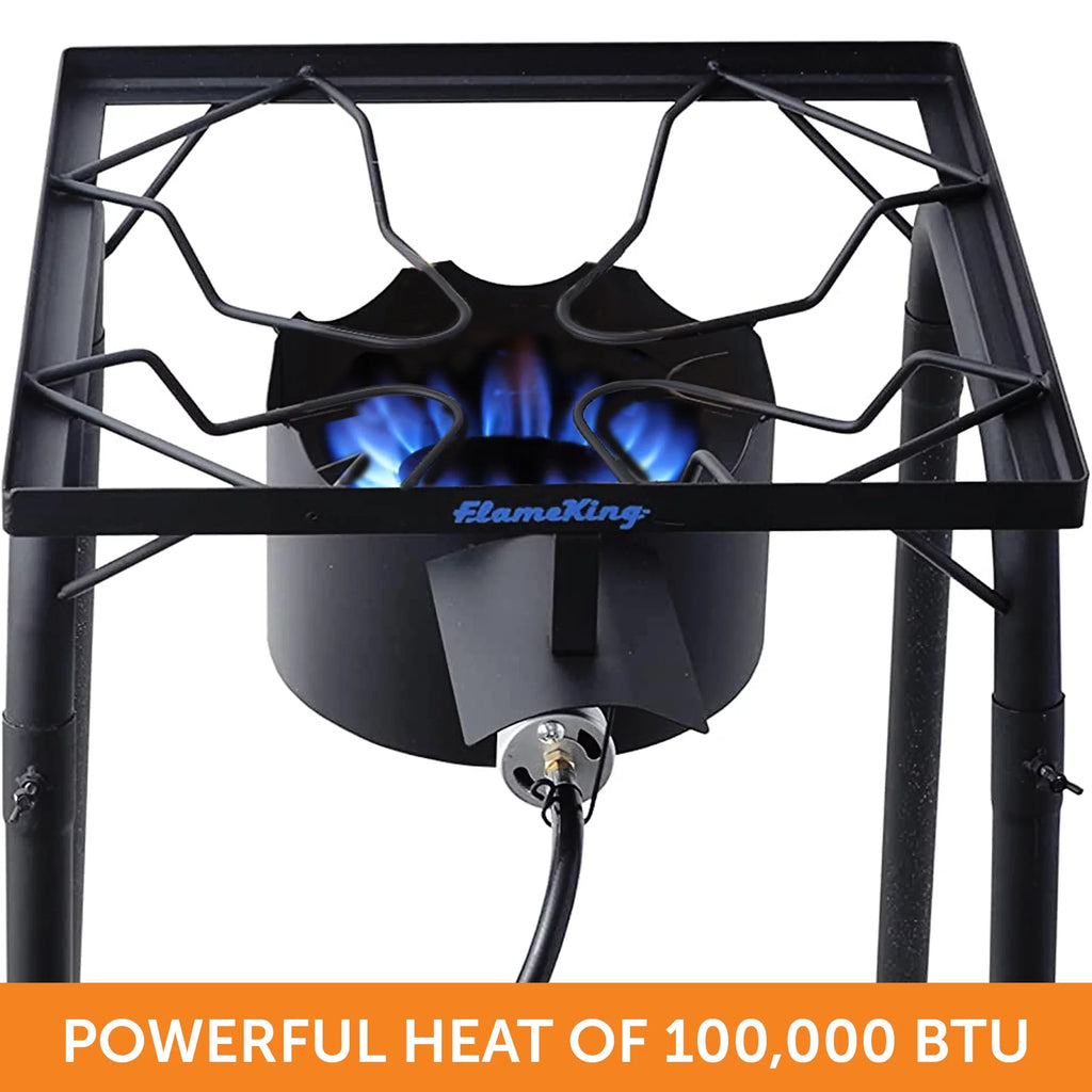 100,000 BTU LP Gas Outdoor Stove Burner with Regulator Hose O63063