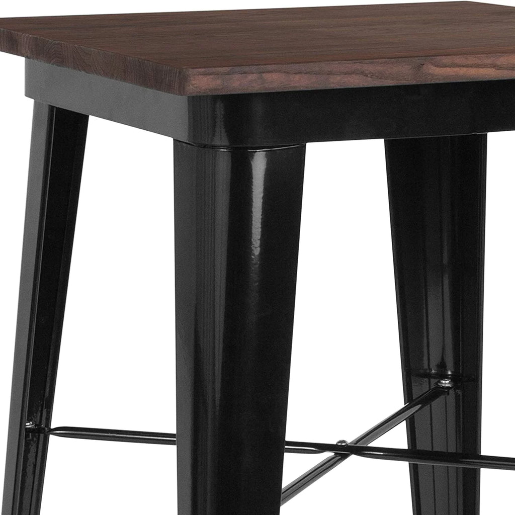 Black Wood Metal Indoor Bar Height Table M756