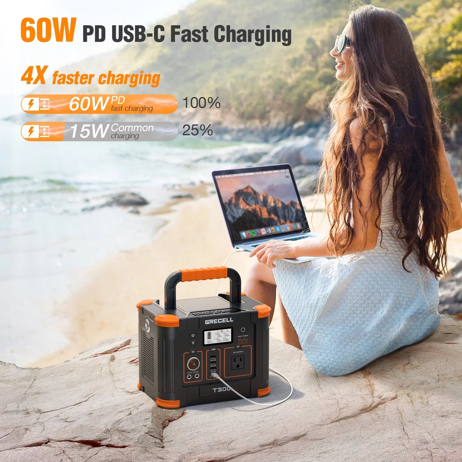 300W Portable Power Station, 288Wh Solar Generator T461163