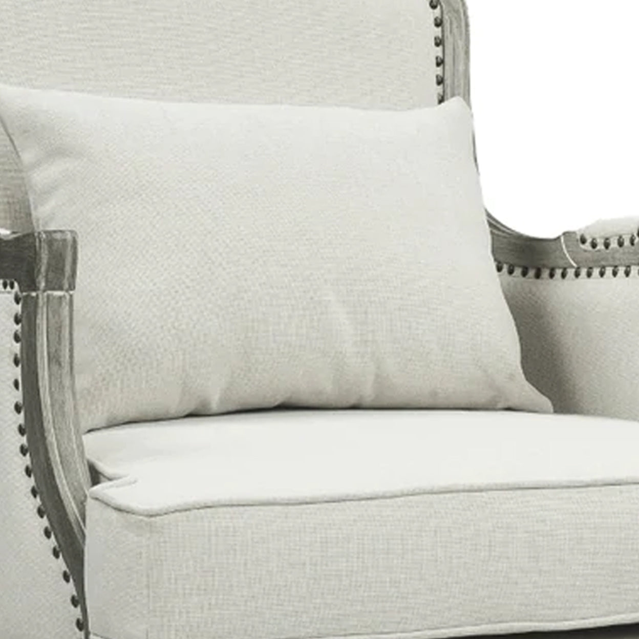 Cream Accent Chair with Nailhead Trim W934027