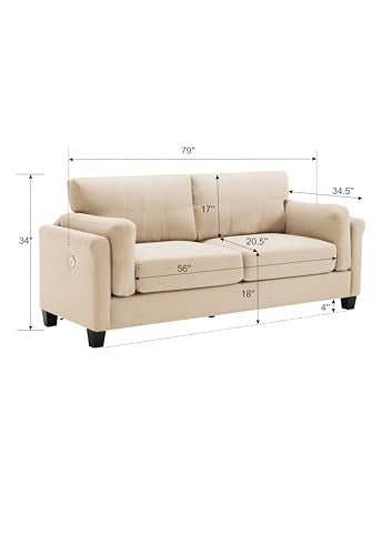 Khaki 2-Piece Loveseat and Sofa Couch Set A78351
