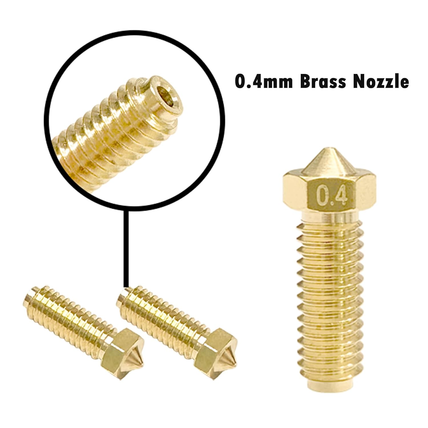 5PCS 0.4mm Brass Nozzles and 5PCS Silicone Socks for 3D Printer N760398