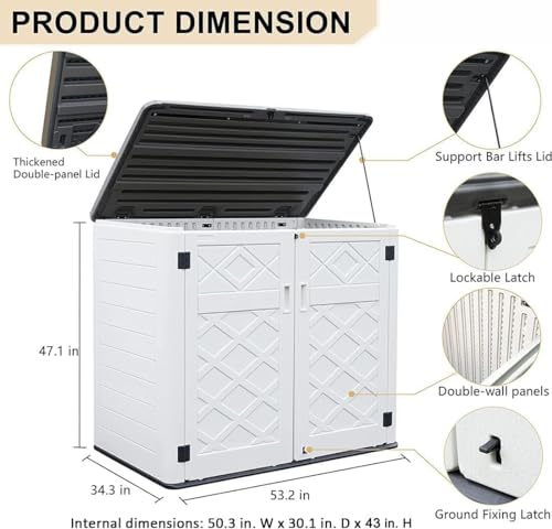 47 Cu.ft Resin Outdoor Storage Cabinet J48428