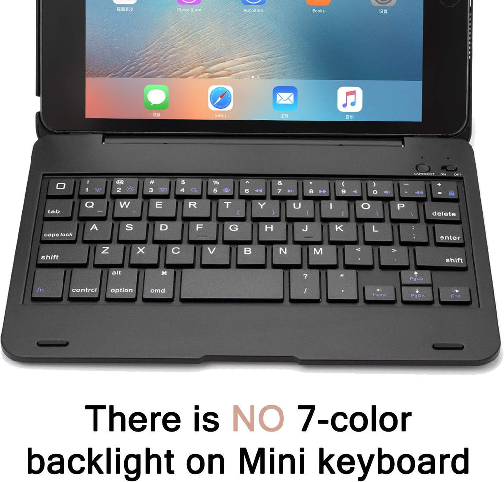 Wireless Keyboard Case for iPad Mini with Folding Stand (Black) D7380