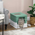 Fully Enclosed Cat Litter Box with Front Entry U573025