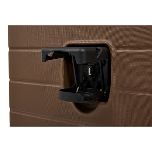 Black 20-Inch Carry-On Luggage Set with Cup Holder and USB Port S9390