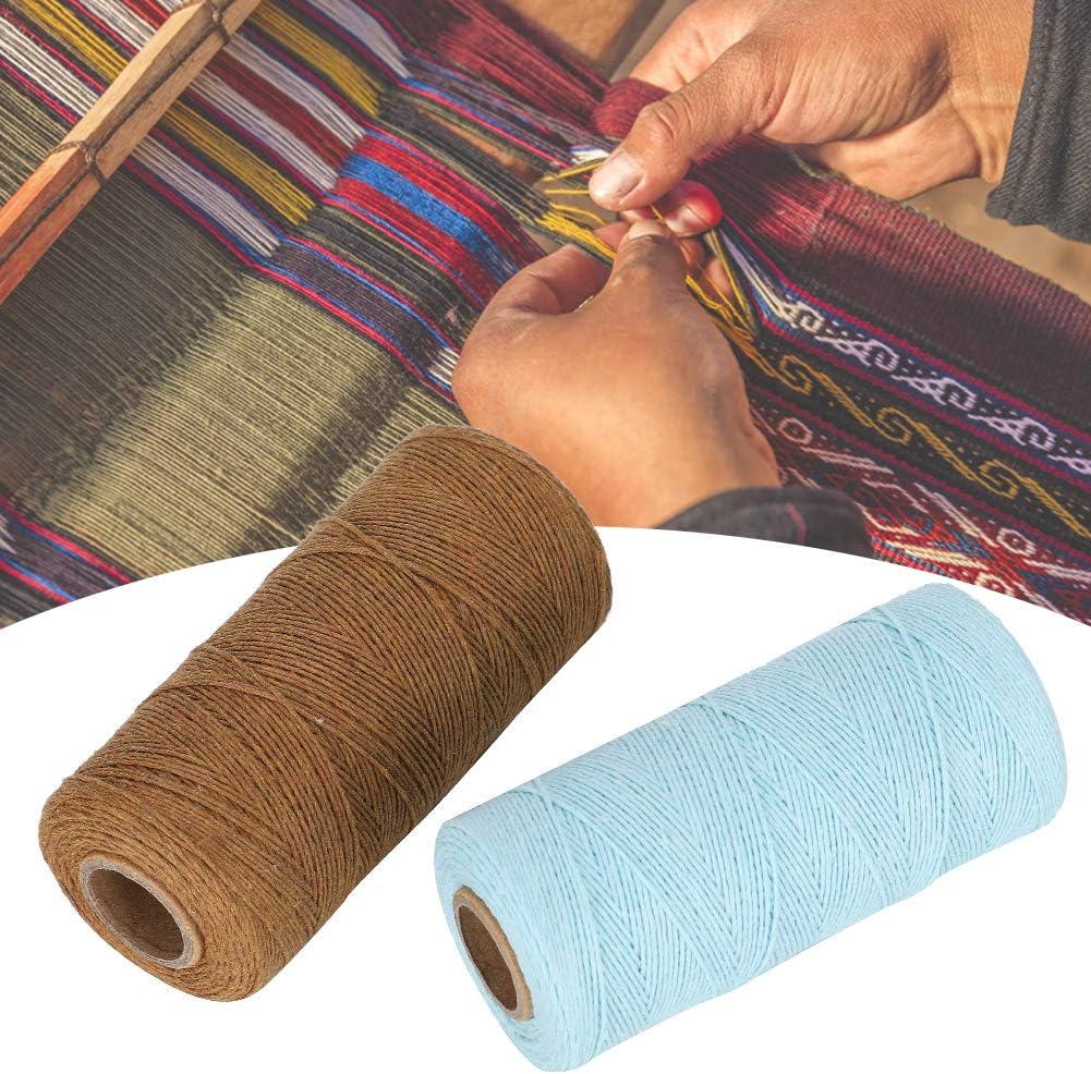 2 Rolls Pure Cotton Yarn 8/4 Warp Thread (Brown+Light Blue) R489
