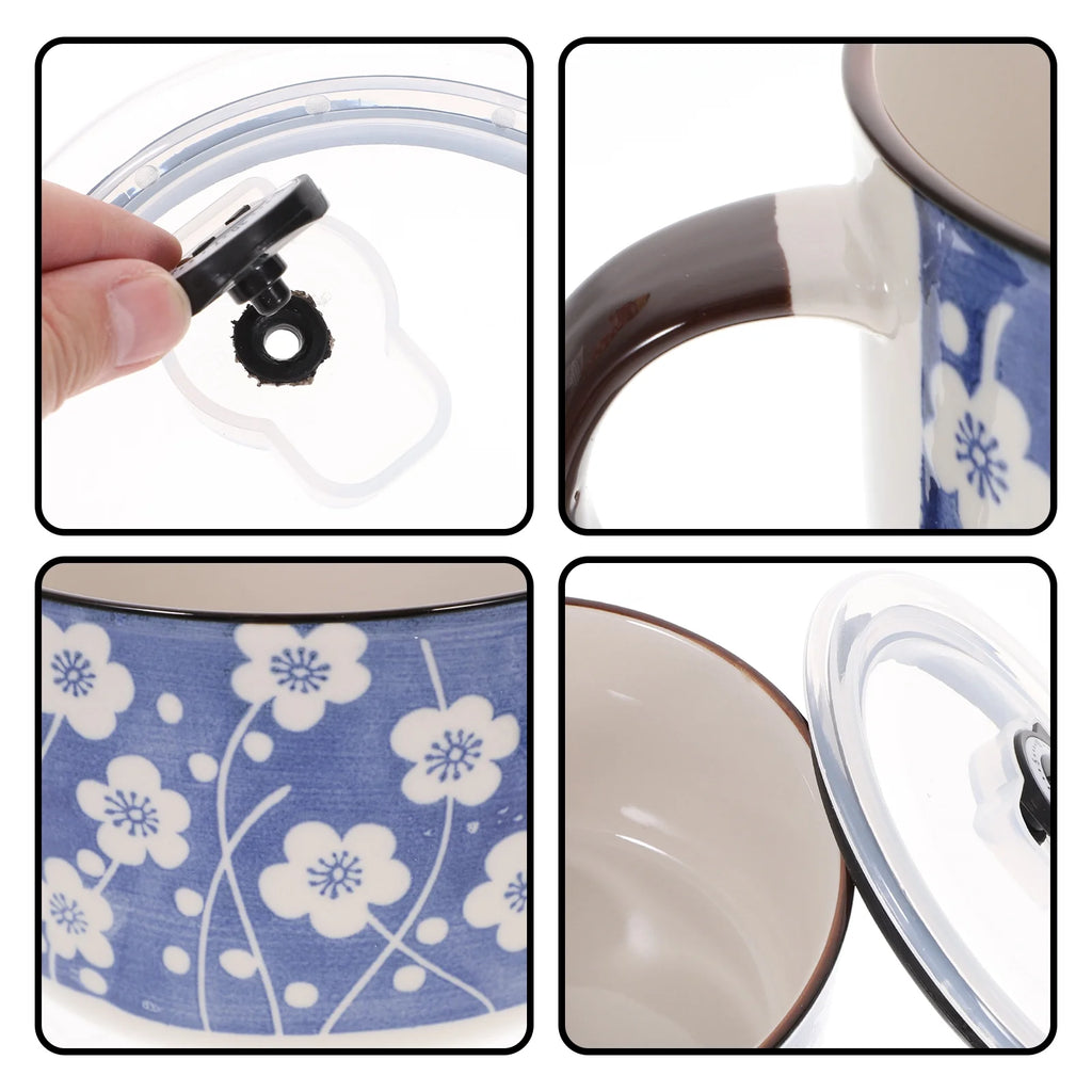 1 Set of Ceramic Noodle Bowl with Lid M936447
