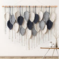 Macrame Wall Hanging Leaf Woven Tapestry Feather Handmade Wall Art 16.5"x29.5" Z88327