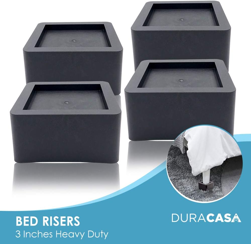 3 Inch Black Bed Risers Set of 4 I351