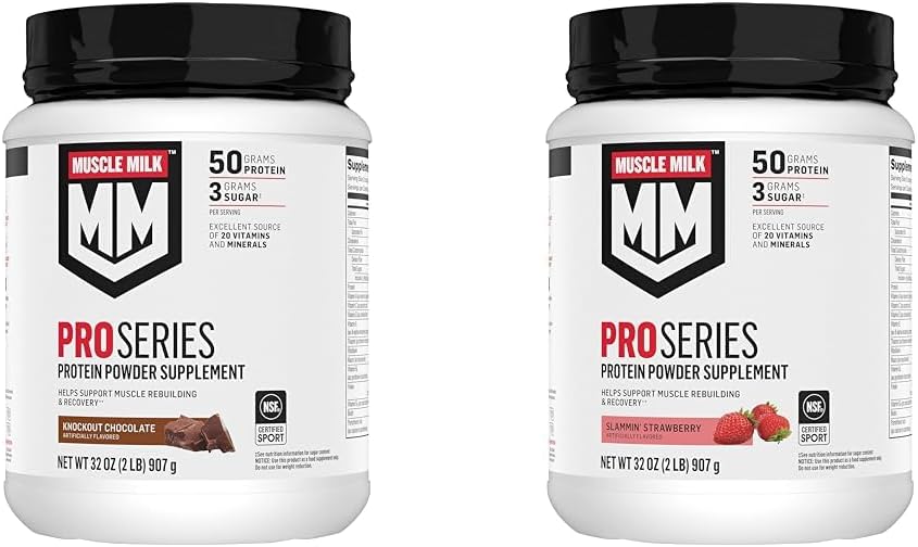 Knockout Chocolate & Strawberry Protein Powder, 2 Pound Each, 50g Protein S253