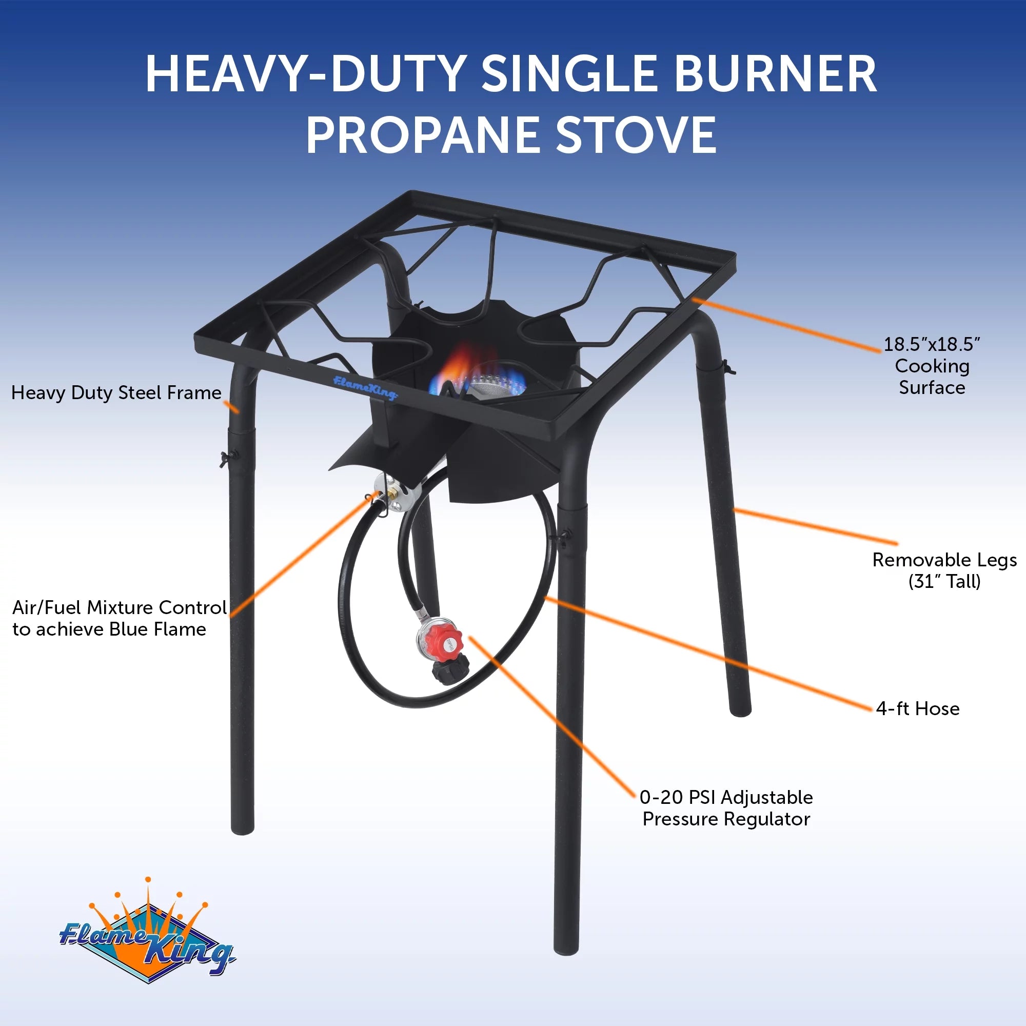 100,000 BTU LP Gas Outdoor Stove Burner with Regulator Hose O63063