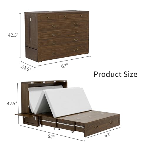 Queen Murphy Bed with Charging Station and Storage Drawer A141