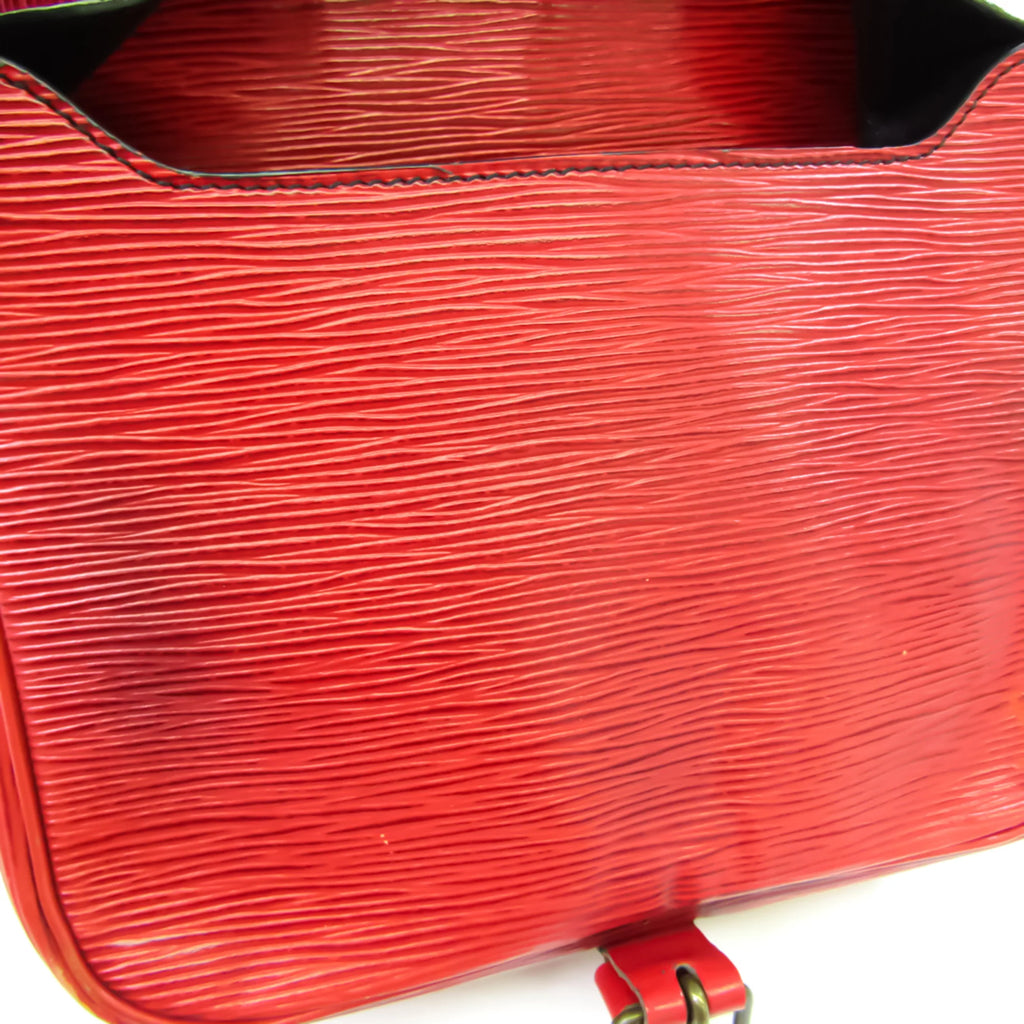 Pre-Owned Epi Cartouchiere Women's Shoulder Bag Castilian Red Y520