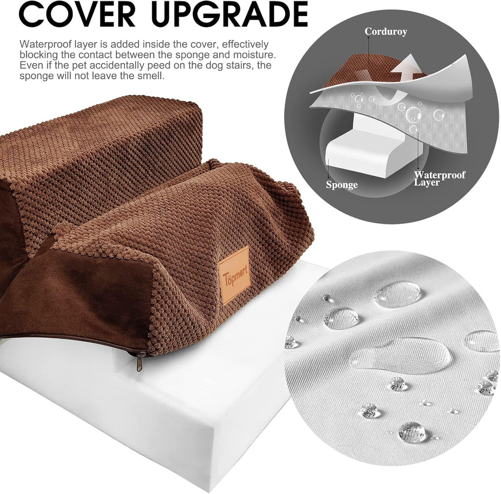 High Density Foam Pet Stairs with Anti-Slip Waterproof Cover, 11.8" H M44650