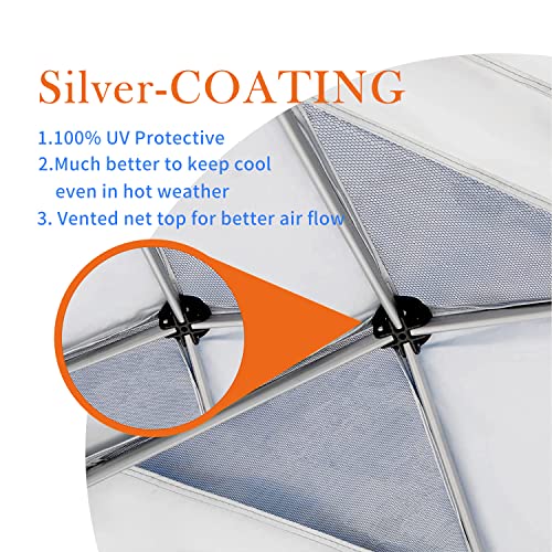 Silver Coated Oxford Cloth Canopy Replacement Top Cover T8712